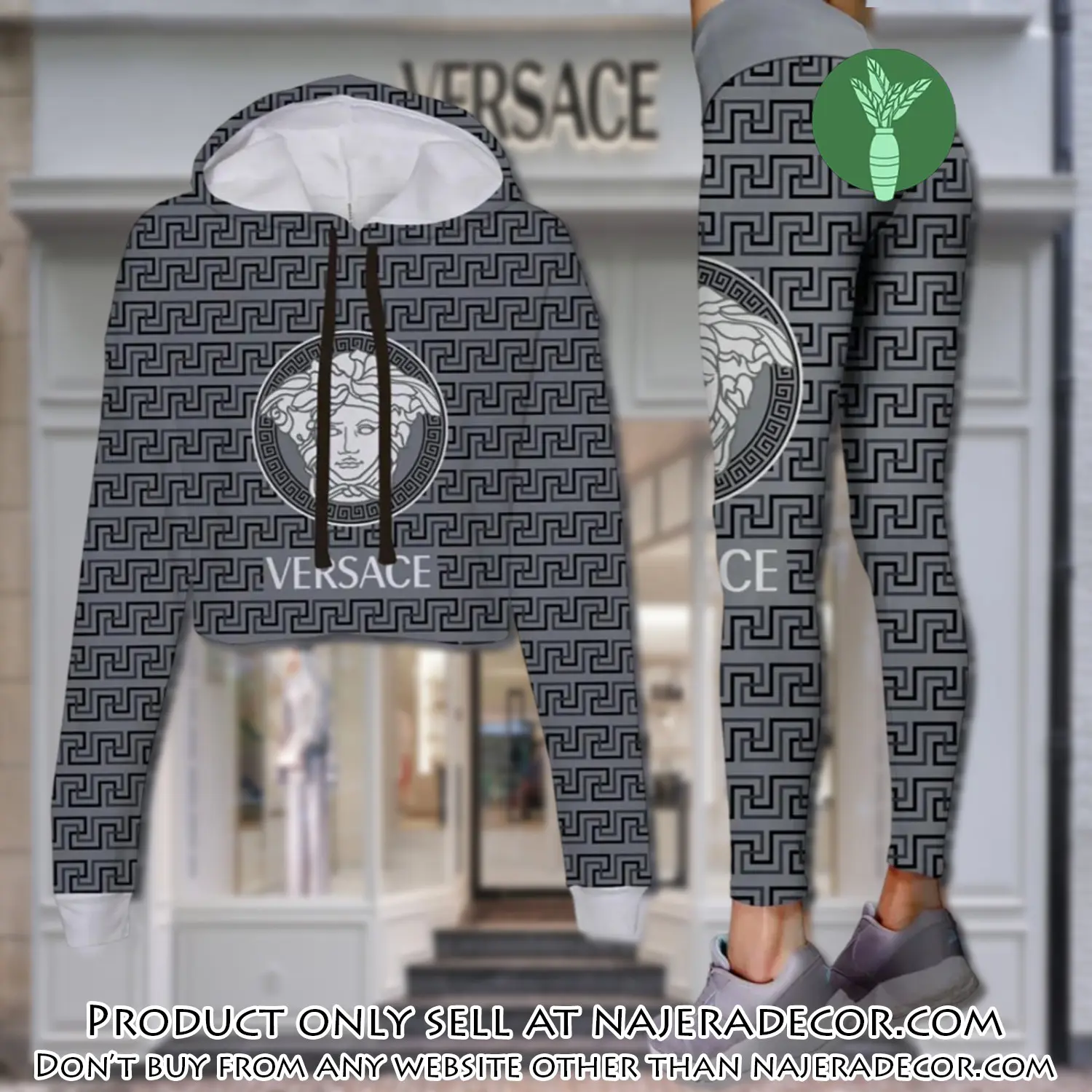 Versace luxury brand clothes leggings and crop top set for women njr2643552